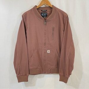 Carhartt Crawford Canvas Bomber Jacket Dusty Rose Mauve Rugged Flex Women's XXL